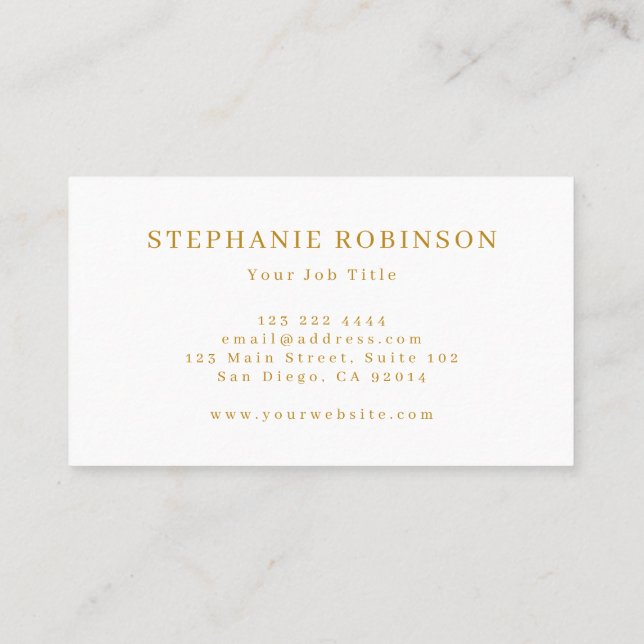Gold Script Modern Minimalist Business Card (Back)