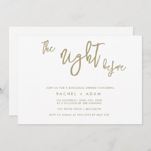 Gold Script Modern Rehearsal Dinner Invitation