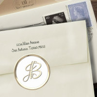 Gold Script Monogram Initial B on any colour