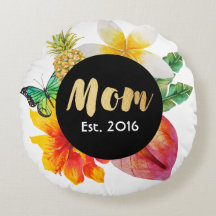 Gold Script Mum Tropical Floral