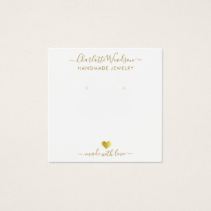 Gold Script Name Earring Jewellery Display Card