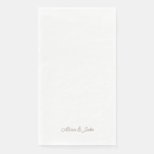 Gold Script Names Personalised Wedding Napkin