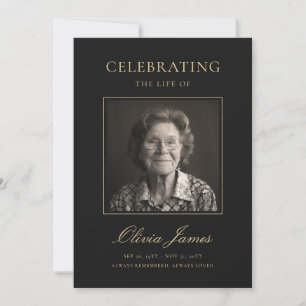 Gold Script Photo Celebration of Life Program