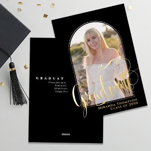 Gold Script Photo Graduation Template