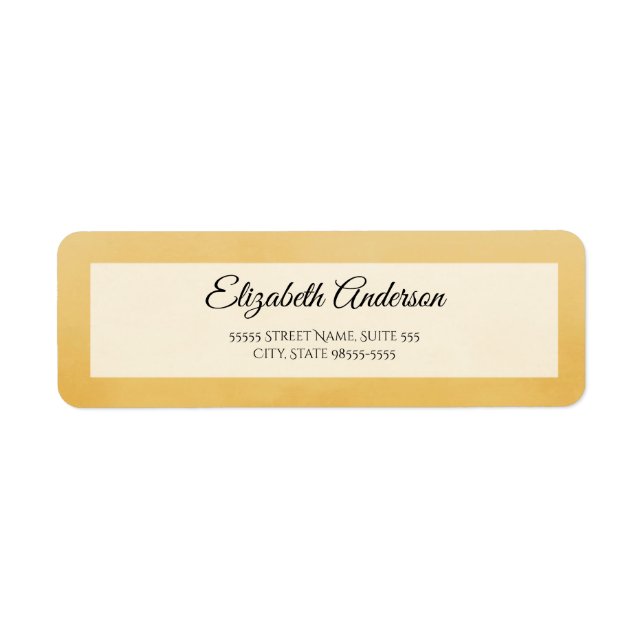 Gold Script Return Address Label (Front)
