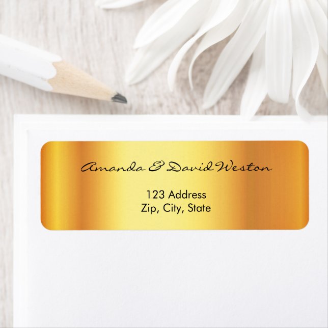 Gold script return address label (Insitu)