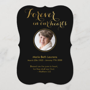 Gold Script Sympathy Thank You Card with P