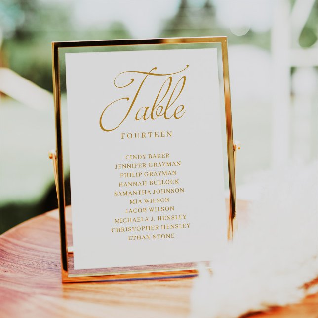 Gold Script Table Number Seating Chart (Creator Uploaded)