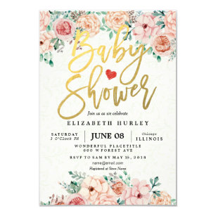 floral baby shower invitations zazzle com au
