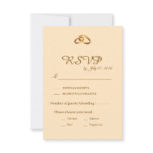 Gold Script Wedding RSVP Card
