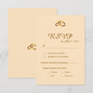 Gold Script Wedding RSVP Card