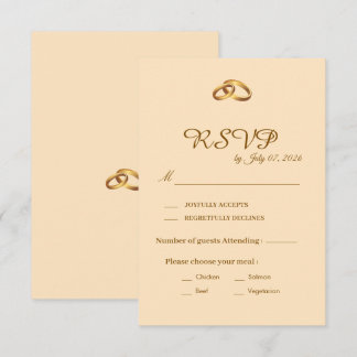 Gold Script Wedding RSVP Card