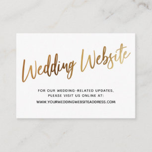 Gold Script Wedding Website, Save the Date Card