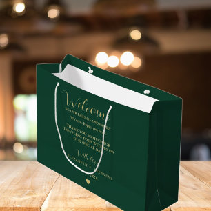 Gold script wedding welcome bag hotel guest bags 
