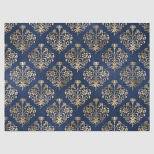 Gold Scroll Design on Purple Decoupage Tissue Paper