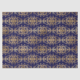 Gold Scroll Work on Purple Tissue Paper