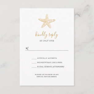Gold Sea Shell wedding rsvp for buffet