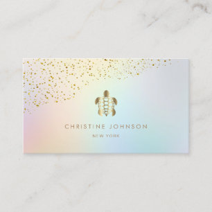 gold sea turtle icon business card