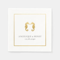 Gold Seahorse Personalised Beach Wedding