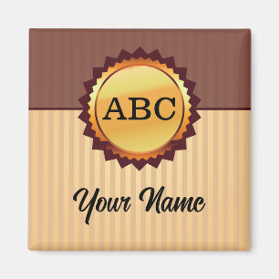 Gold Seal with Initials and Name Customised Magnet