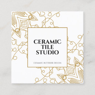Gold Seamless Mosaic Square Business Card