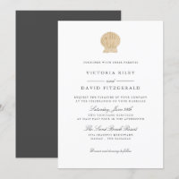 Gold Seashell Elegant Ocean Beach wedding