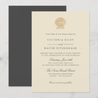 Gold Seashell Elegant Ocean Beach wedding