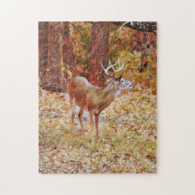 Gold Seasons Buck Deer Art Puzzle (Vertical)