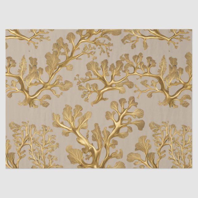 Gold Seaweed on Sand Tissue Paper (Front)