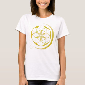Gold Seed of Life with Crescent T-Shirt