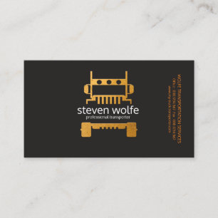 Gold Semi Truck Professional Transportation Business Card