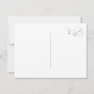 Gold Semiquaver Music Note on White Postcard