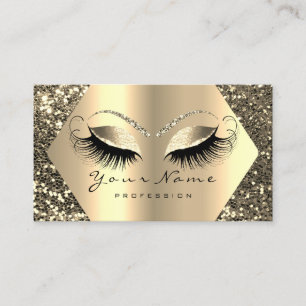 Gold Sepia Glitter Makeup Artist Lashes Brown VIP Business Card
