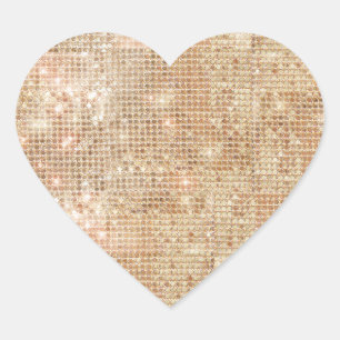 Gold Sequin Heart Sticker