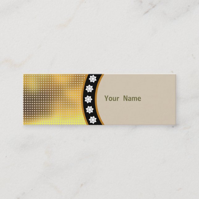 Gold Sequin Mini Business Card (Front)
