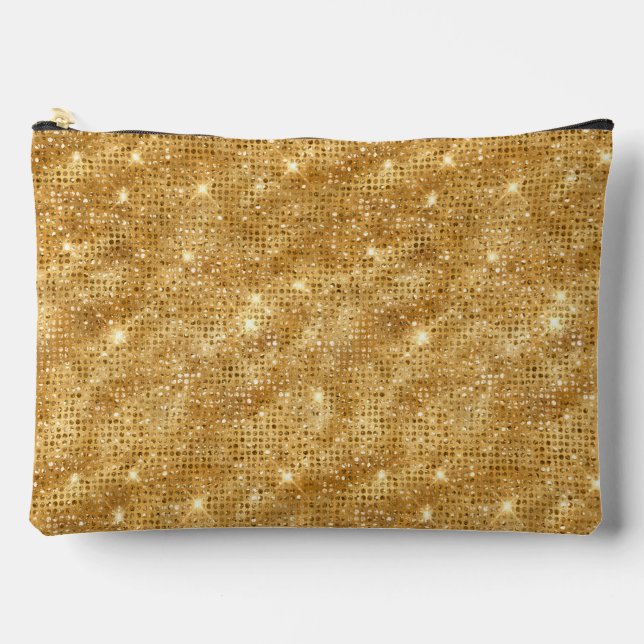 Gold Sequin Pattern Accessory Pouch (Front)