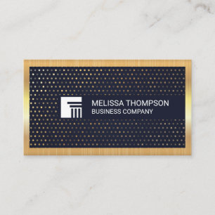 Gold Sequin Pattern Gold Metallic Border Business Card