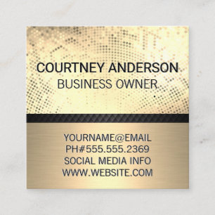 Gold Sequin   Tiling Mesh   Gold Metallic Square Business Card