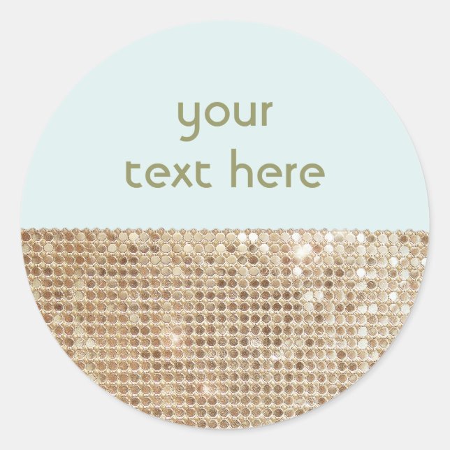 Gold Sequined Customisable Sticker (Front)