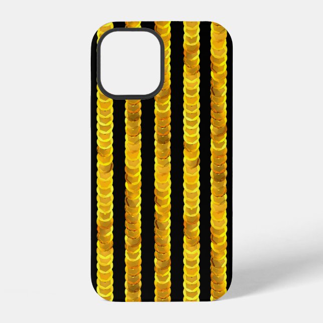 Gold sequins pattern iPhone case (Back)