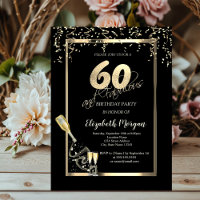 Gold Sequins,Wine Glass Bottle 60th Birthday