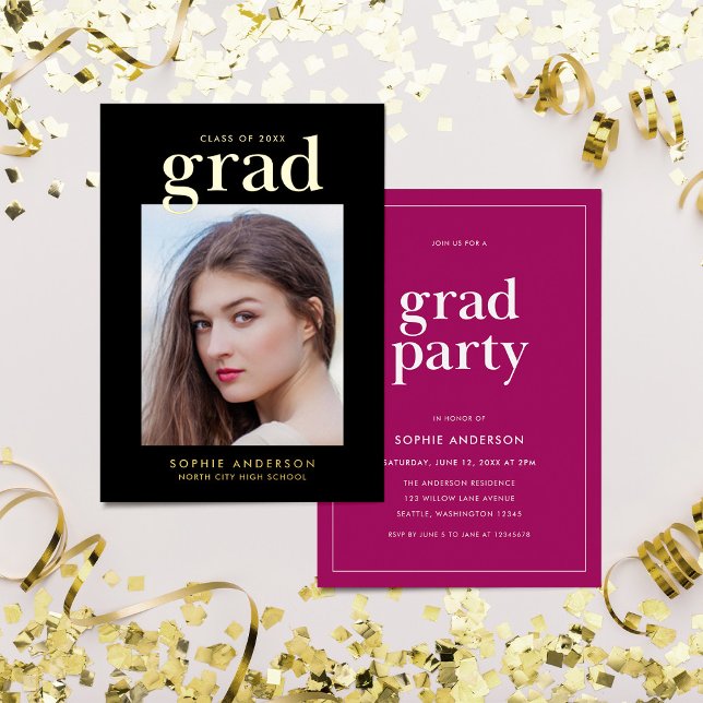 Gold Serif Custom Colour Graduation Party (Creator Uploaded)