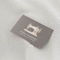 Gold Sewing Machine Seamstress Grey Linen
