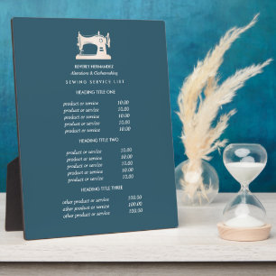 Gold Sewing Machine Seamstress Teal pricing  Plaque