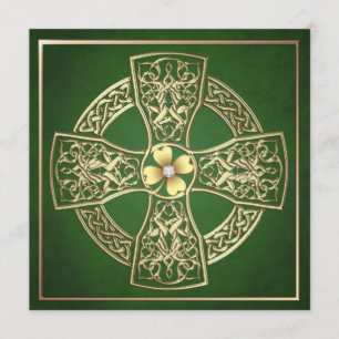 Gold Shamrock Celtic St Patrick's Day Wedding Invitation