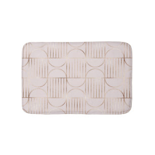 Gold shapes: mid-century modern pattern. bath mat