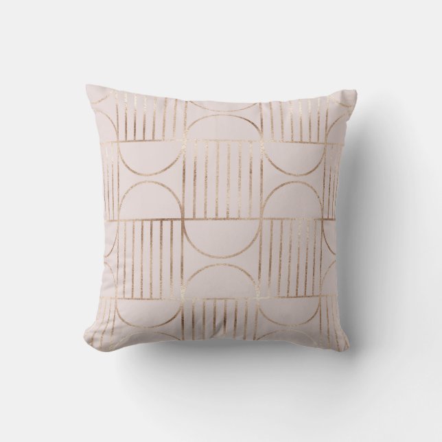 Gold shapes: mid-century modern pattern. cushion (Front)