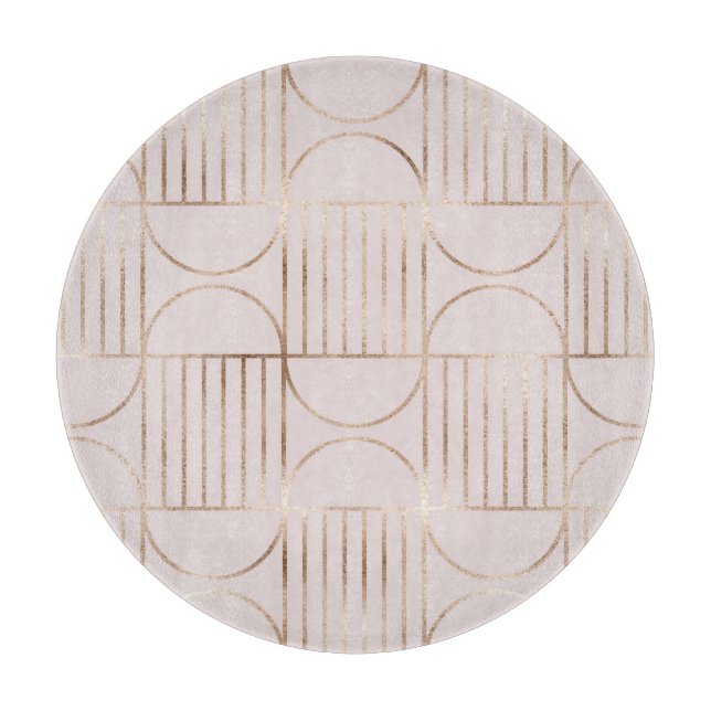 Gold shapes: mid-century modern pattern. cutting board (Front)