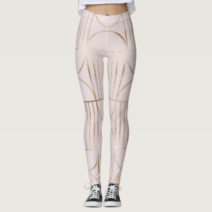 Gold shapes: mid-century modern pattern. leggings