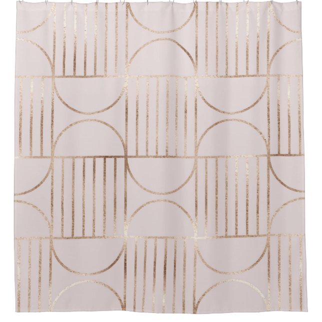 Gold shapes: mid-century modern pattern. shower curtain (Front)